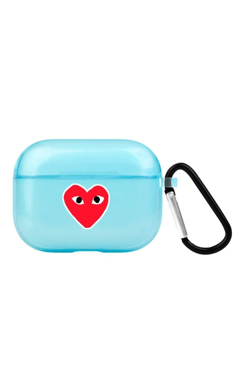 Hearts AirPods Pro Şeffaf Silikon Kılıf Mavi - SUMTHINCS