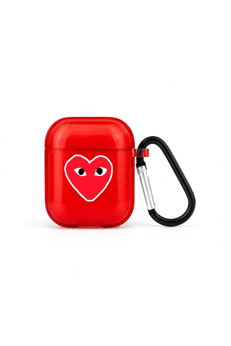 Hearts AirPods Şeffaf Silikon Kılıf Kırmızı - Sumthincs