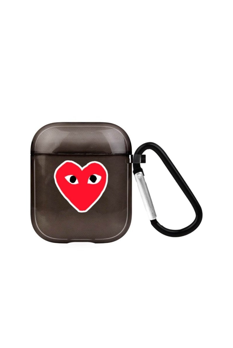 Hearts AirPods Şeffaf Silikon Kılıf Siyah - SUMTHINCS