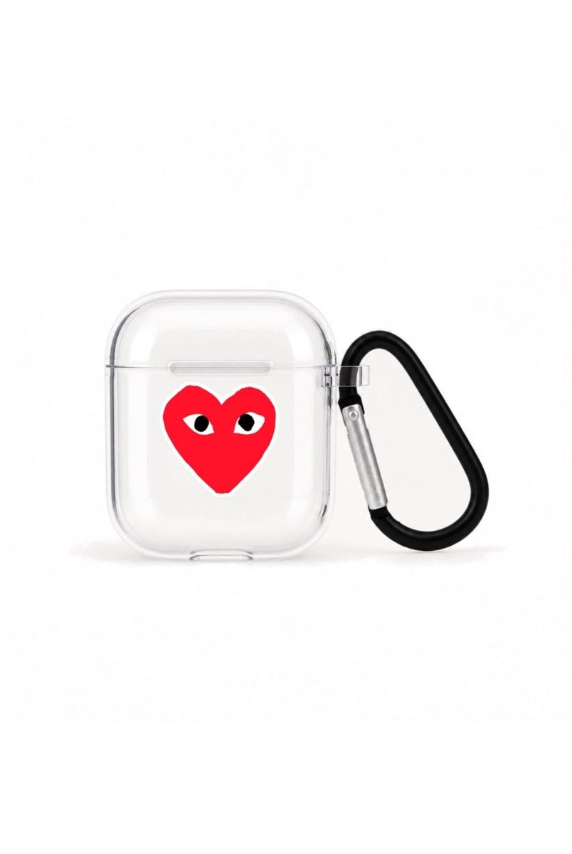 Hearts AirPods Şeffaf Silikon Kılıf Beyaz Şeffaf - Sumthincs