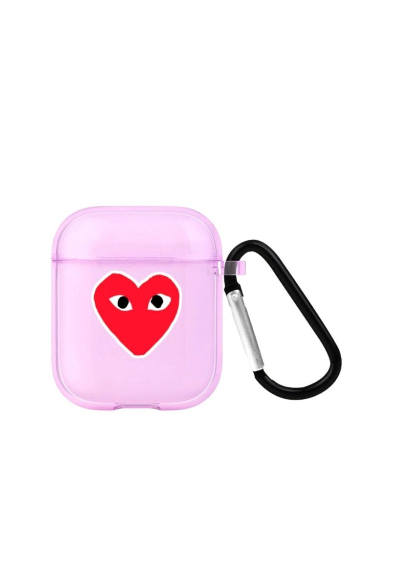 Hearts AirPods Şeffaf Silikon Kılıf Lila - SUMTHINCS