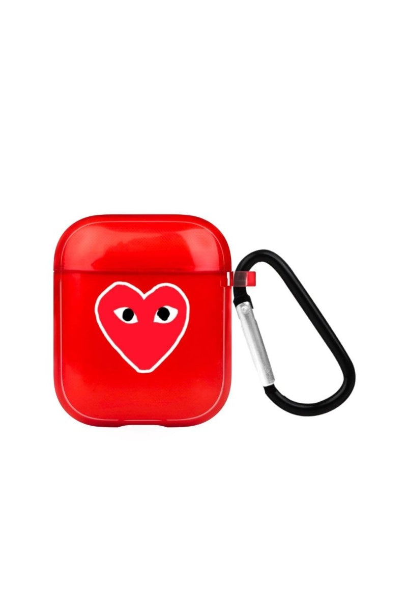 Hearts AirPods Şeffaf Silikon Kılıf Kırmızı - SUMTHINCS