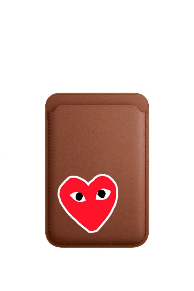 Hearts MagSafe Deri Cüzdan Wallet Kahverengi - Sumthincs