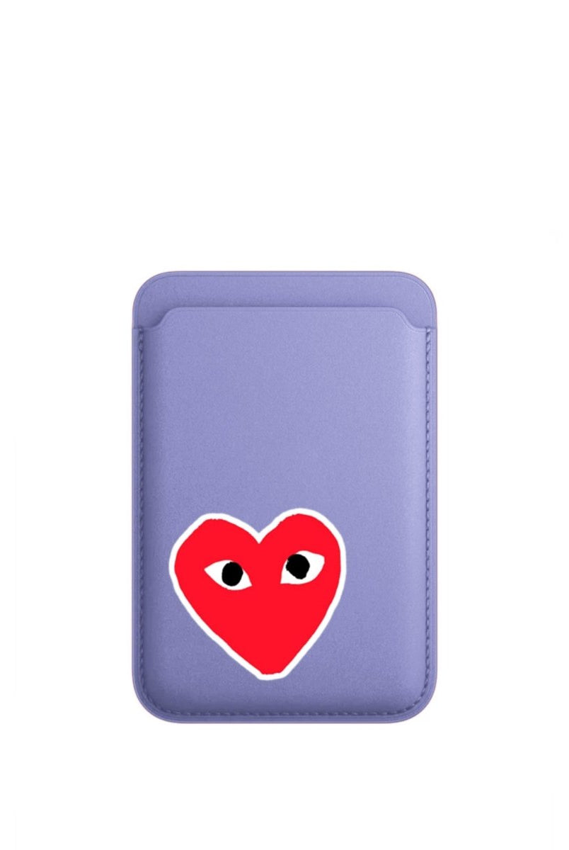Hearts MagSafe Deri Cüzdan Wallet Lila - Sumthincs