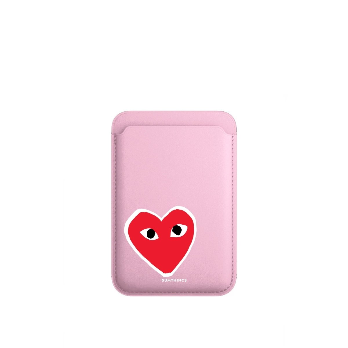 Hearts MagSafe Deri Cüzdan Wallet Pembe - Sumthincs