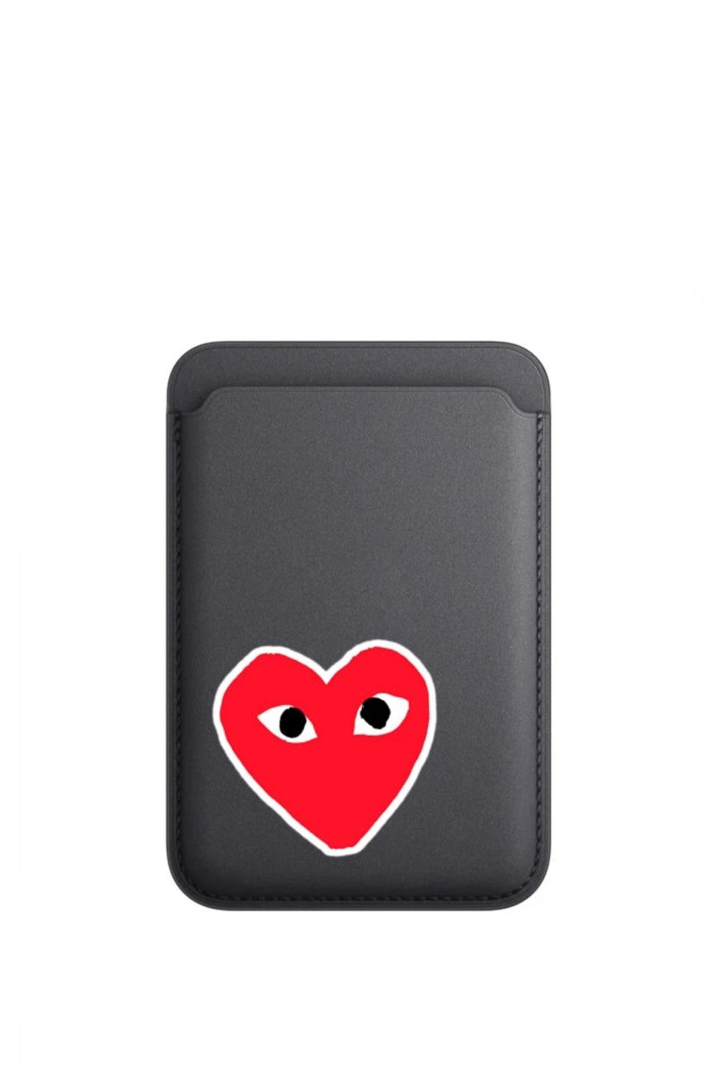 Hearts MagSafe Deri Cüzdan Wallet Siyah - Sumthincs
