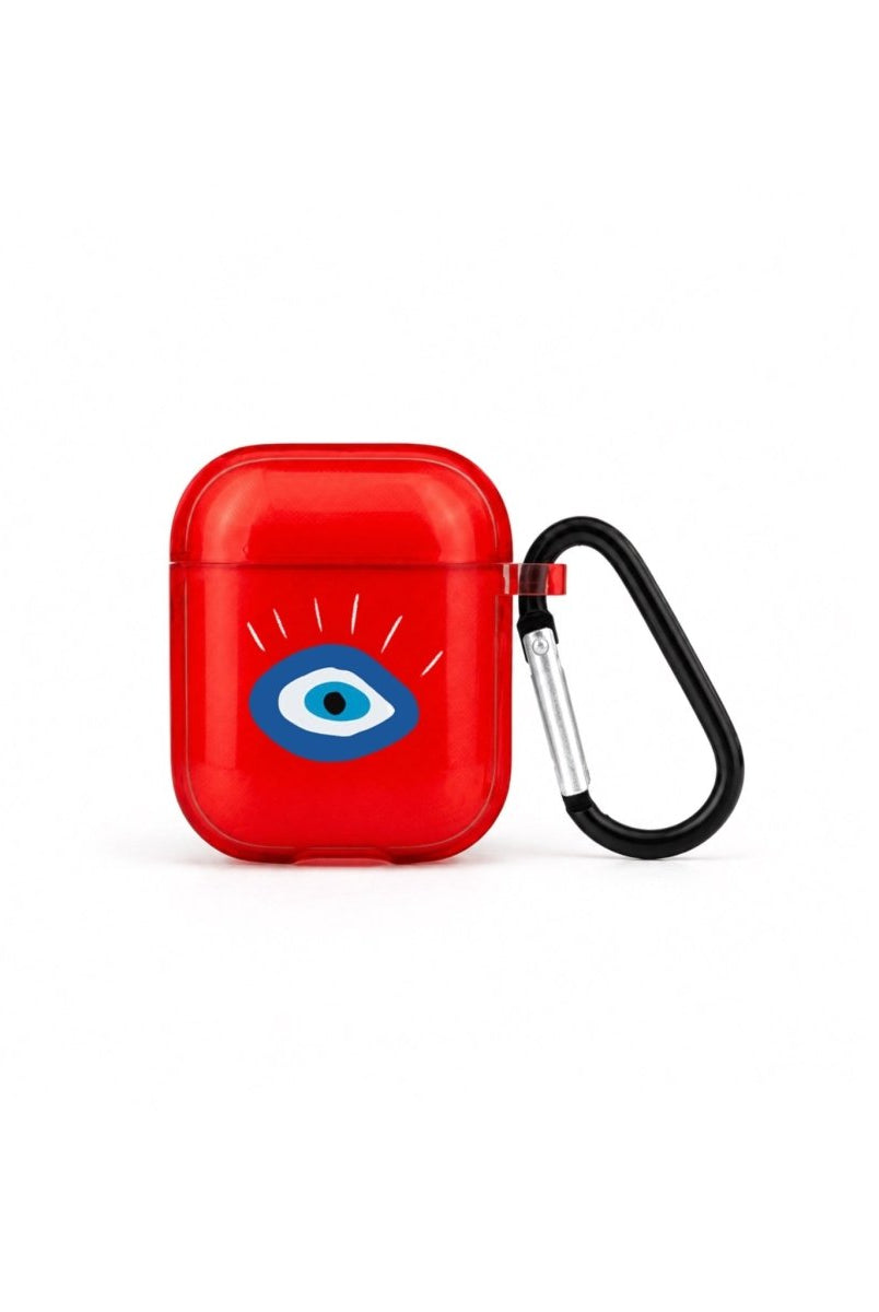 I See You AirPods Şeffaf Silikon Kılıf Kırmızı - Sumthincs