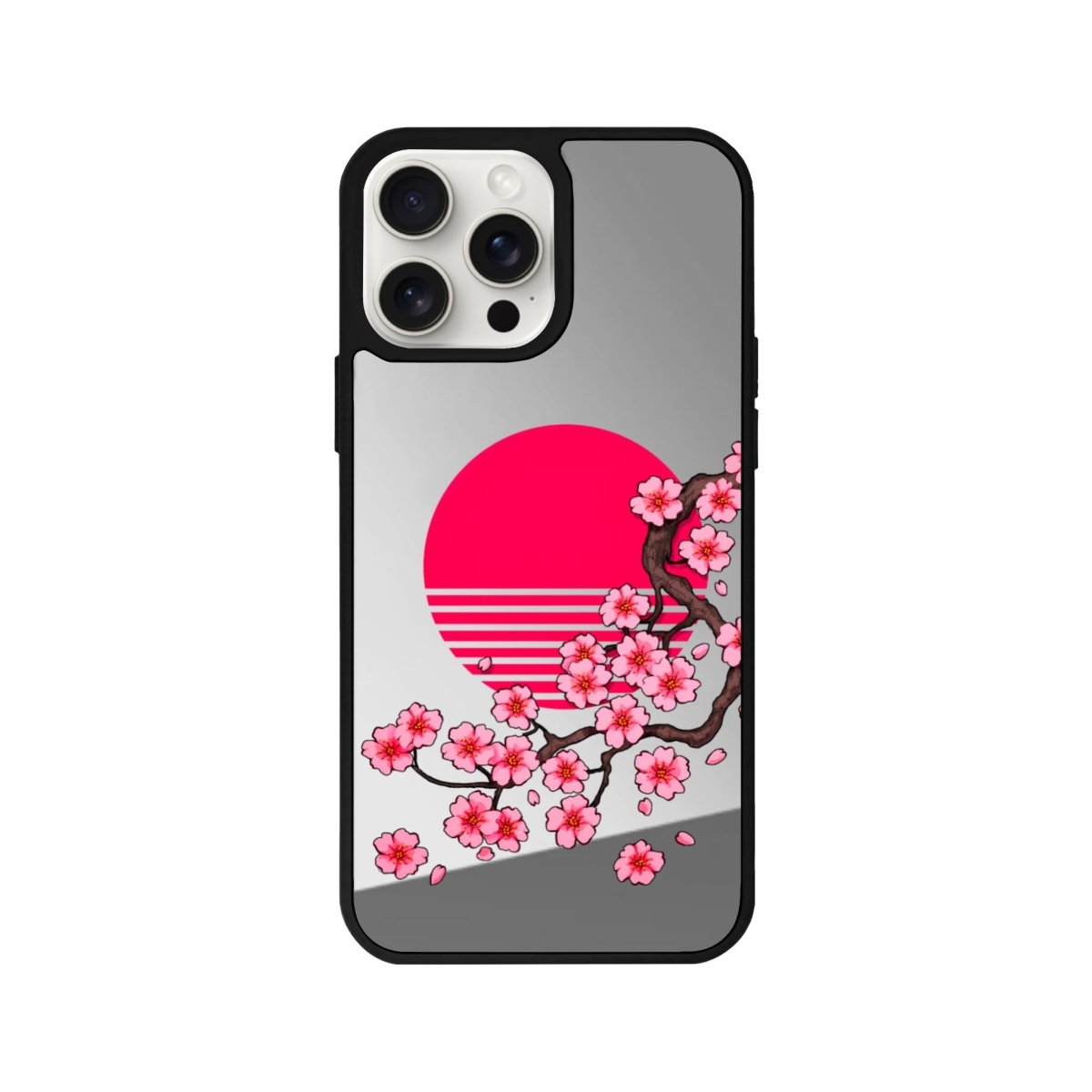iPhone 11 Cherry Blossom Dawn Mirror Aynalı Telefon Kılıfı Gümüş - SUMTHINCS