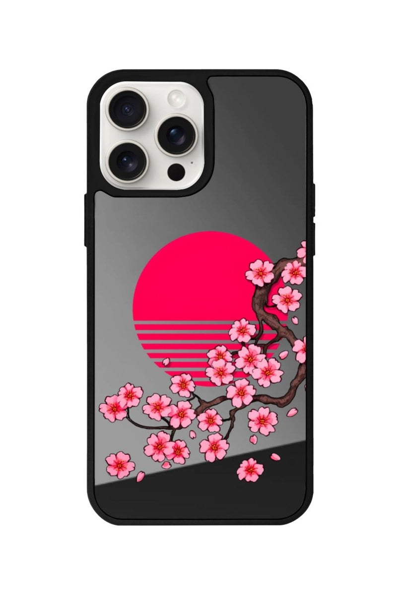 iPhone 11 Cherry Blossom Dawn Mirror Aynalı Telefon Kılıfı Antrasit - SUMTHINCS