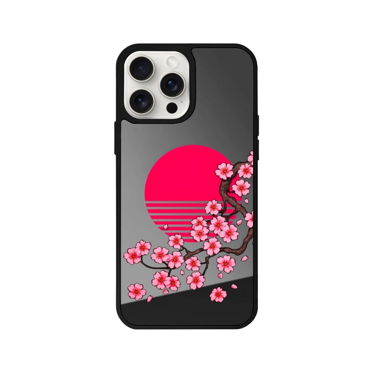 iPhone 11 Cherry Blossom Dawn Mirror Aynalı Telefon Kılıfı Antrasit - SUMTHINCS
