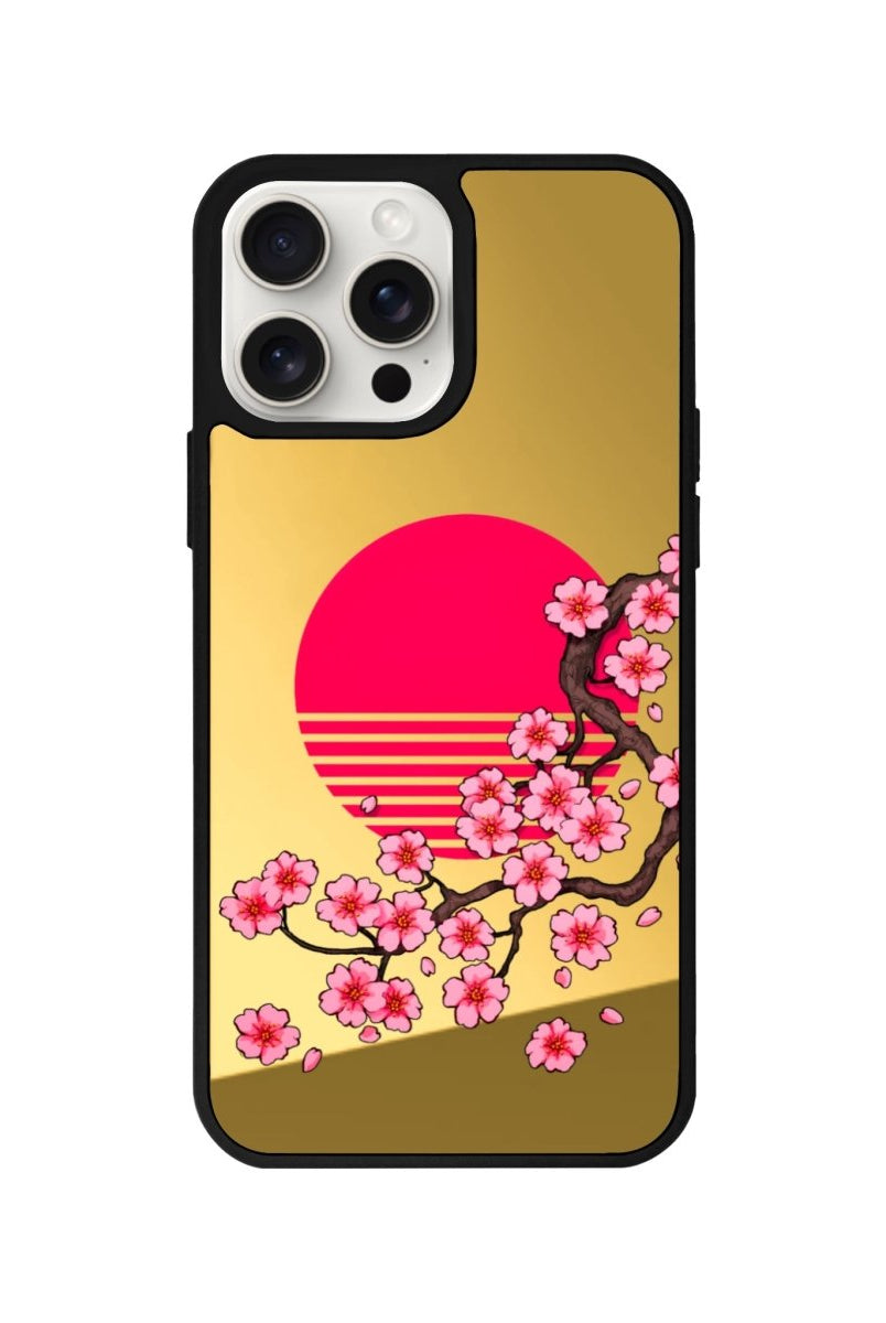 iPhone 11 Cherry Blossom Dawn Mirror Aynalı Telefon Kılıfı Altın - SUMTHINCS