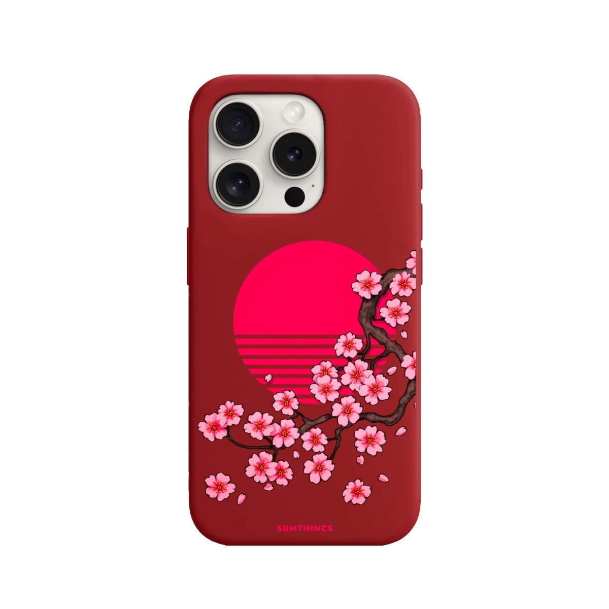 iPhone 11 Cherry Blossom Dawn Premium Telefon Kılıfı Kırmızı - SUMTHINCS
