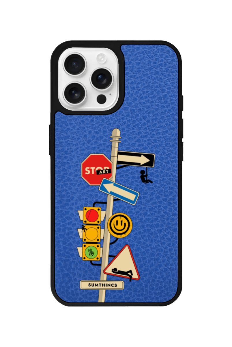 iPhone 11 Crossroad Leather Vegan Deri Telefon Kılıfı Mavi - SUMTHINCS