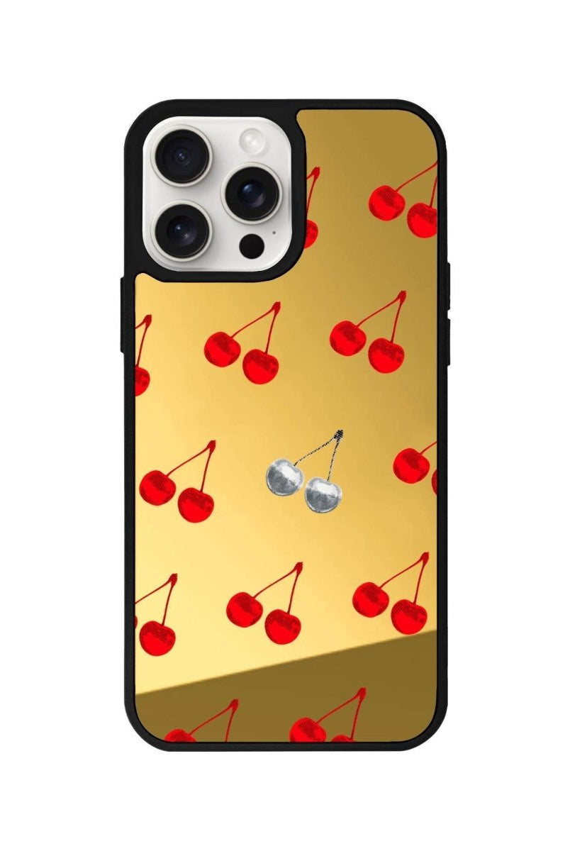 iPhone 11 Disco Cherry Mirror Aynalı Telefon Kılıfı Altın - SUMTHINCS