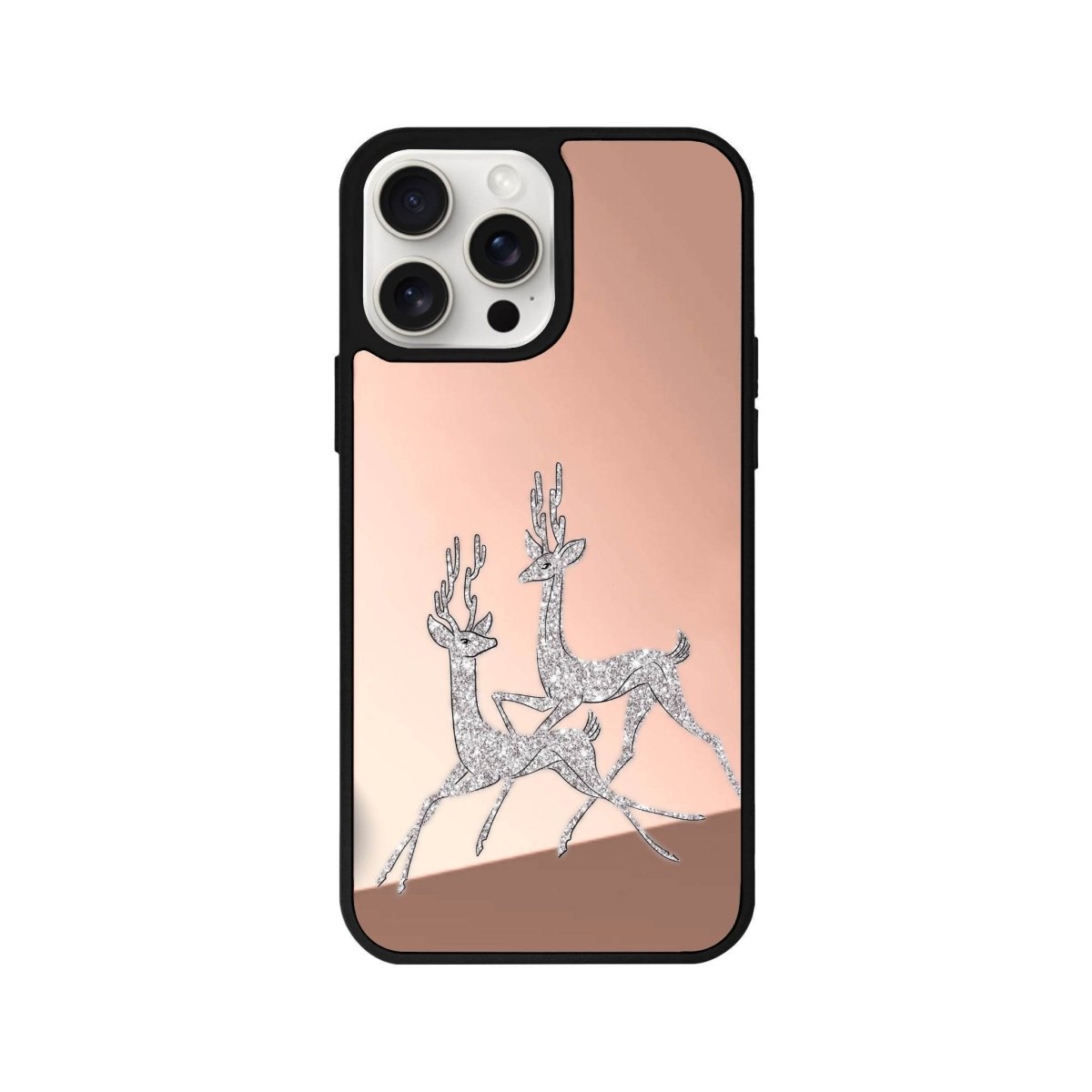 iPhone 11 Disco Deers Mirror Aynalı Telefon Kılıfı Metalik Pembe - SUMTHINCS