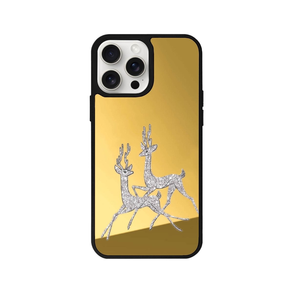 iPhone 11 Disco Deers Mirror Aynalı Telefon Kılıfı Altın - SUMTHINCS