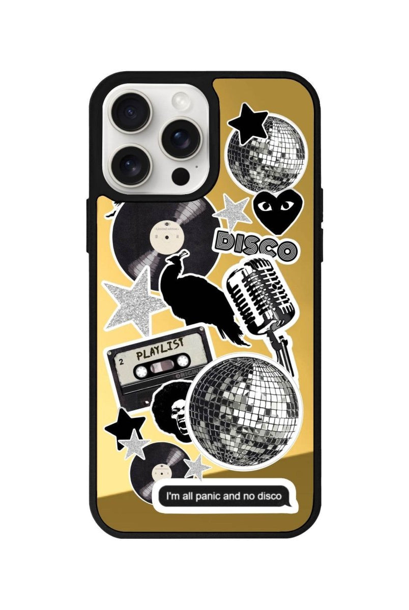 iPhone 11 Disco Stickers Mirror Aynalı Telefon Kılıfı Altın - SUMTHINCS