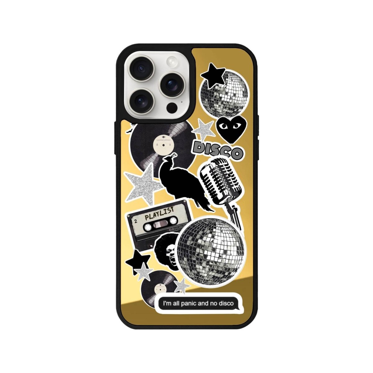 iPhone 11 Disco Stickers Mirror Aynalı Telefon Kılıfı Altın - SUMTHINCS