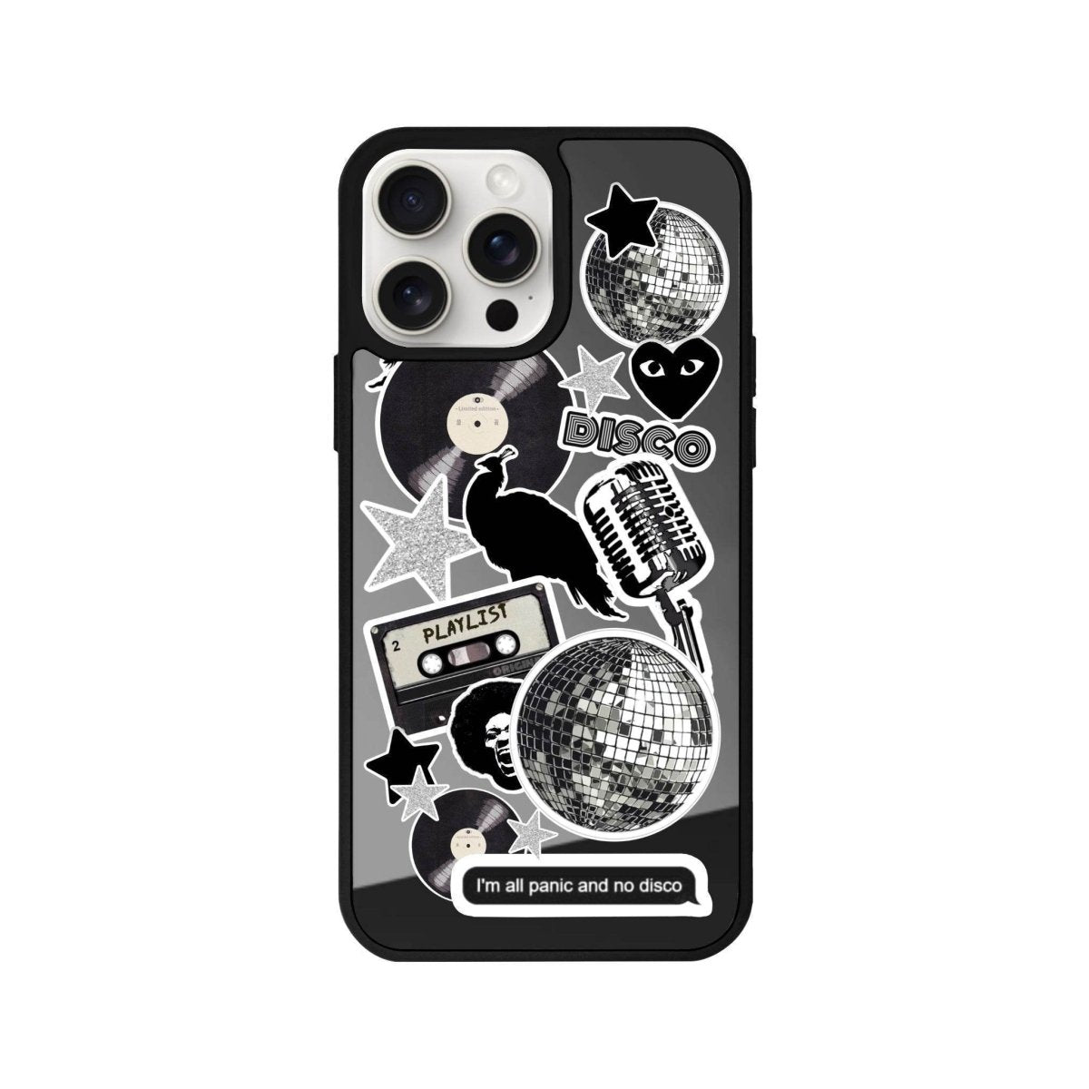 iPhone 11 Disco Stickers Mirror Aynalı Telefon Kılıfı Antrasit - SUMTHINCS