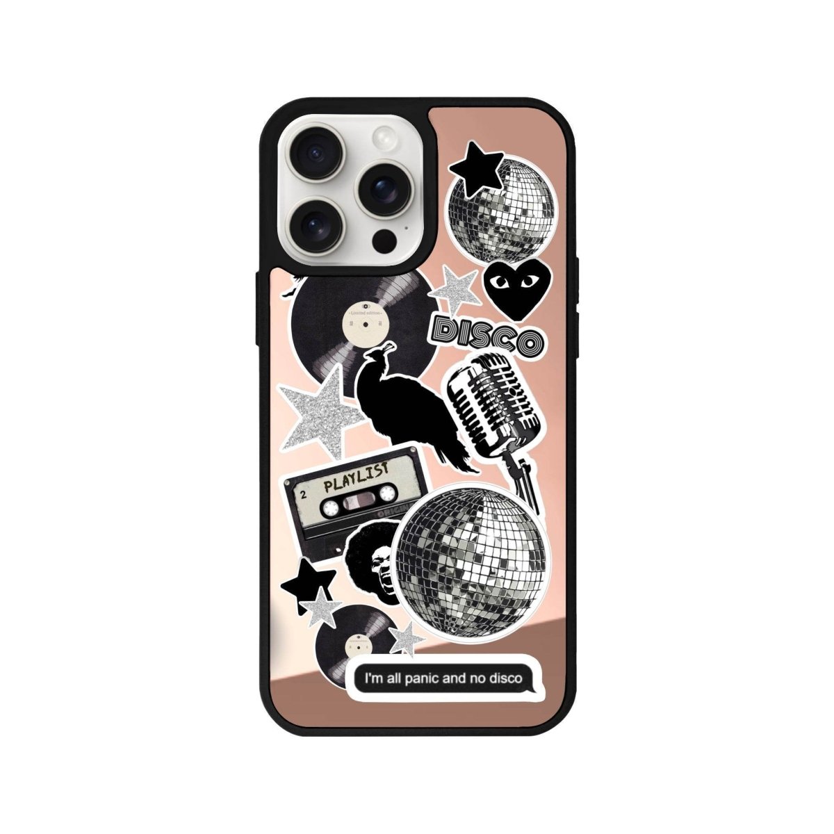 iPhone 11 Disco Stickers Mirror Aynalı Telefon Kılıfı Metalik Pembe - SUMTHINCS