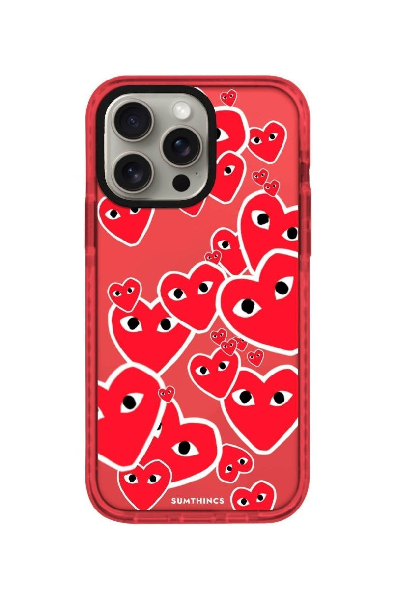 iPhone 11 Hearts Procase Şeffaf Telefon Kılıfı Kırmızı - SUMTHINCS