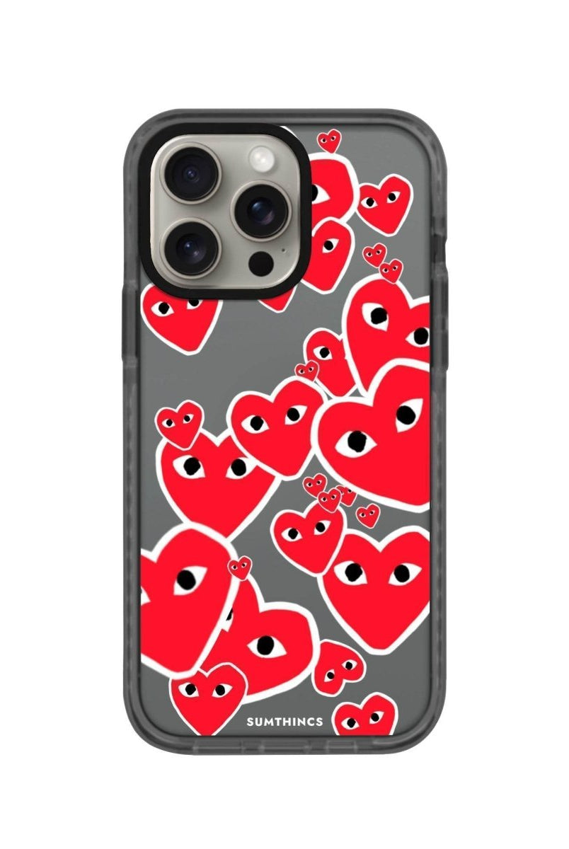 iPhone 11 Hearts Procase Şeffaf Telefon Kılıfı Antrasit - SUMTHINCS