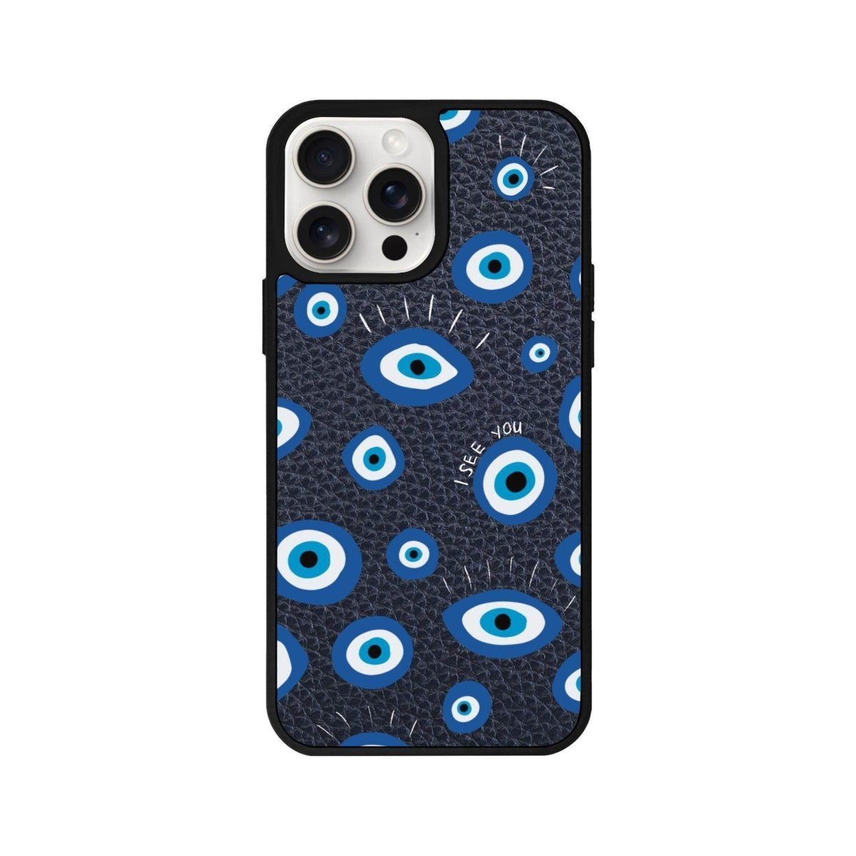 iPhone 11 I See You Leather Vegan Deri Telefon Kılıfı Pasifik Mavi - SUMTHINCS