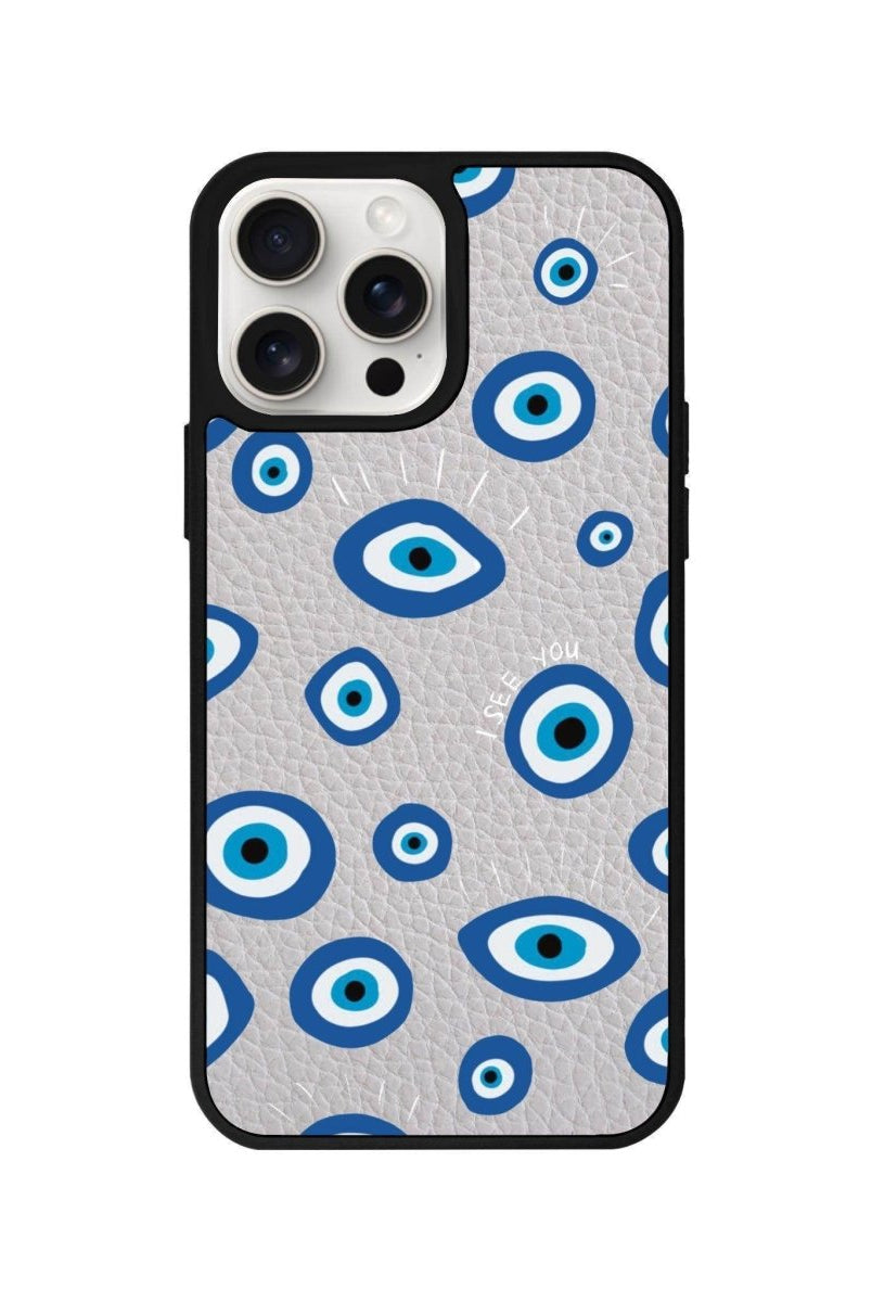 iPhone 11 I See You Leather Vegan Deri Telefon Kılıfı Gri - SUMTHINCS