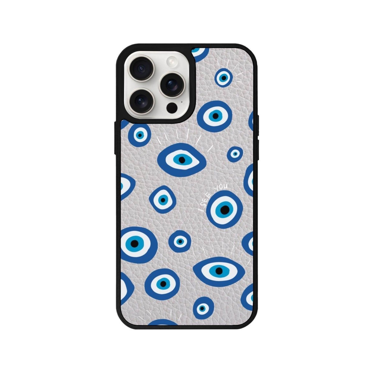 iPhone 11 I See You Leather Vegan Deri Telefon Kılıfı Gri - SUMTHINCS
