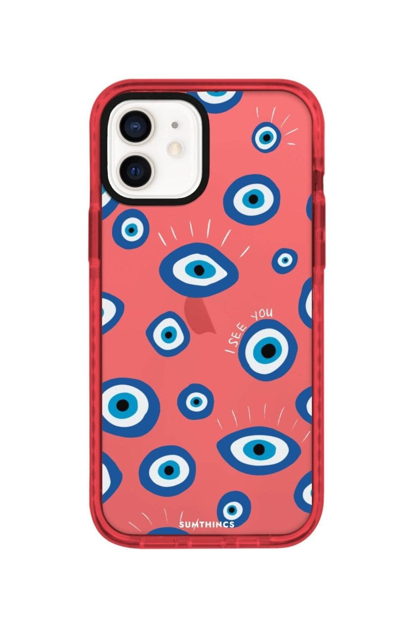 iPhone 11 I See You Procase Şeffaf Telefon Kılıfı Kırmızı - SUMTHINCS