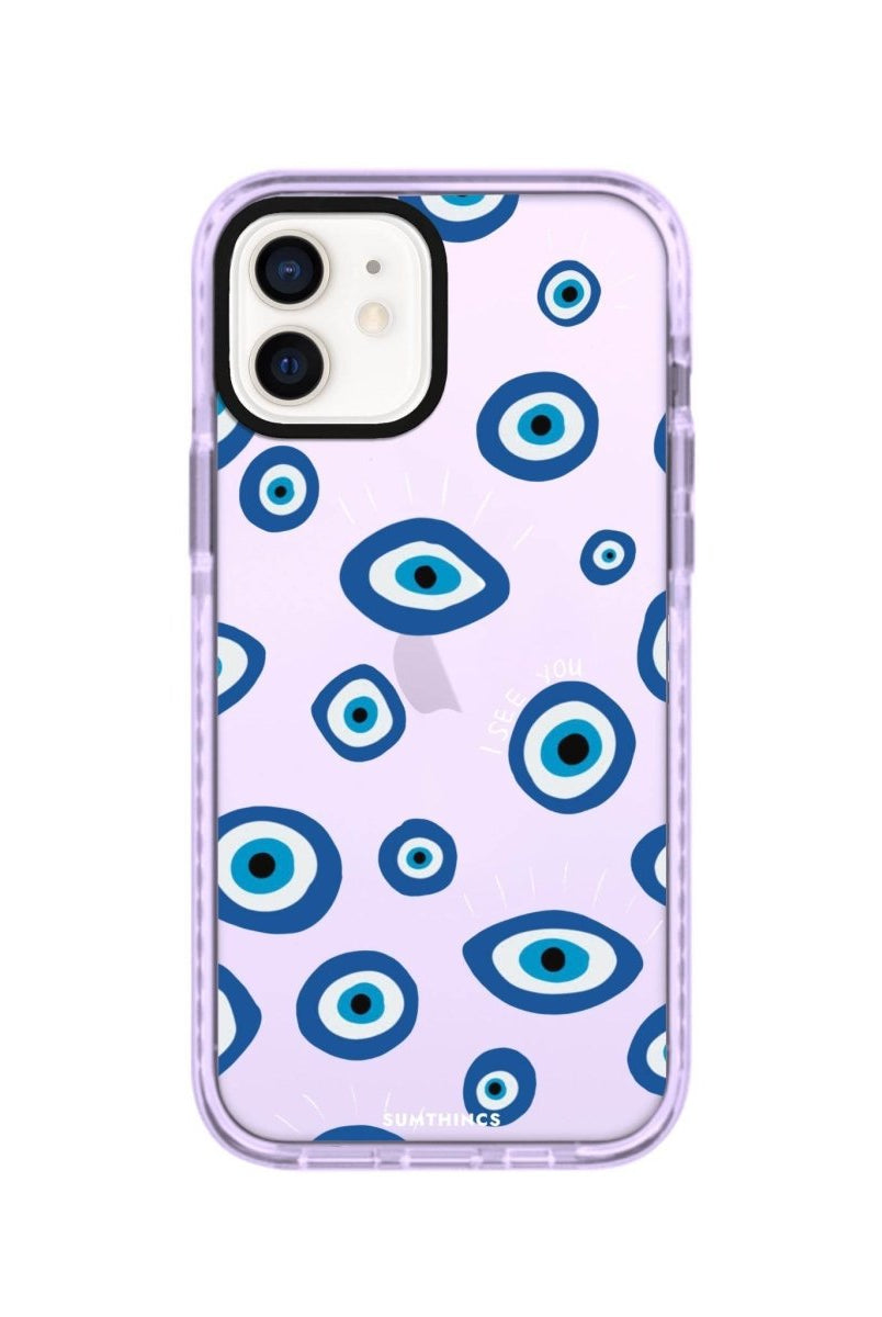 iPhone 11 I See You Procase Şeffaf Telefon Kılıfı Lila - SUMTHINCS