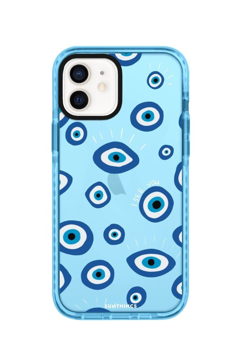 iPhone 11 I See You Procase Şeffaf Telefon Kılıfı Mavi - SUMTHINCS