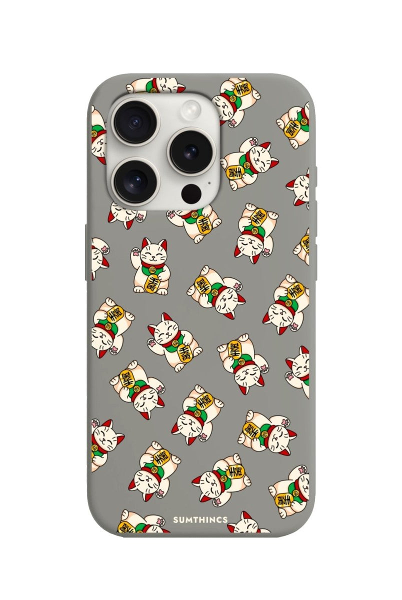 iPhone 11 Maneki Neko Premium Telefon Kılıfı Gri - SUMTHINCS