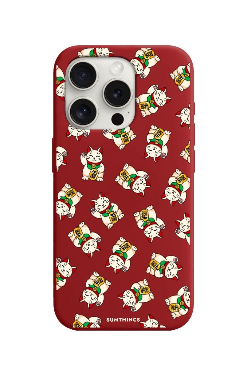 iPhone 11 Maneki Neko Premium Telefon Kılıfı Kırmızı - SUMTHINCS