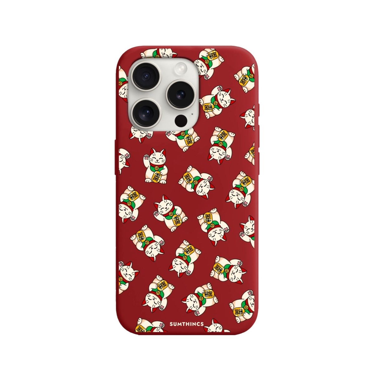 iPhone 11 Maneki Neko Premium Telefon Kılıfı Kırmızı - SUMTHINCS