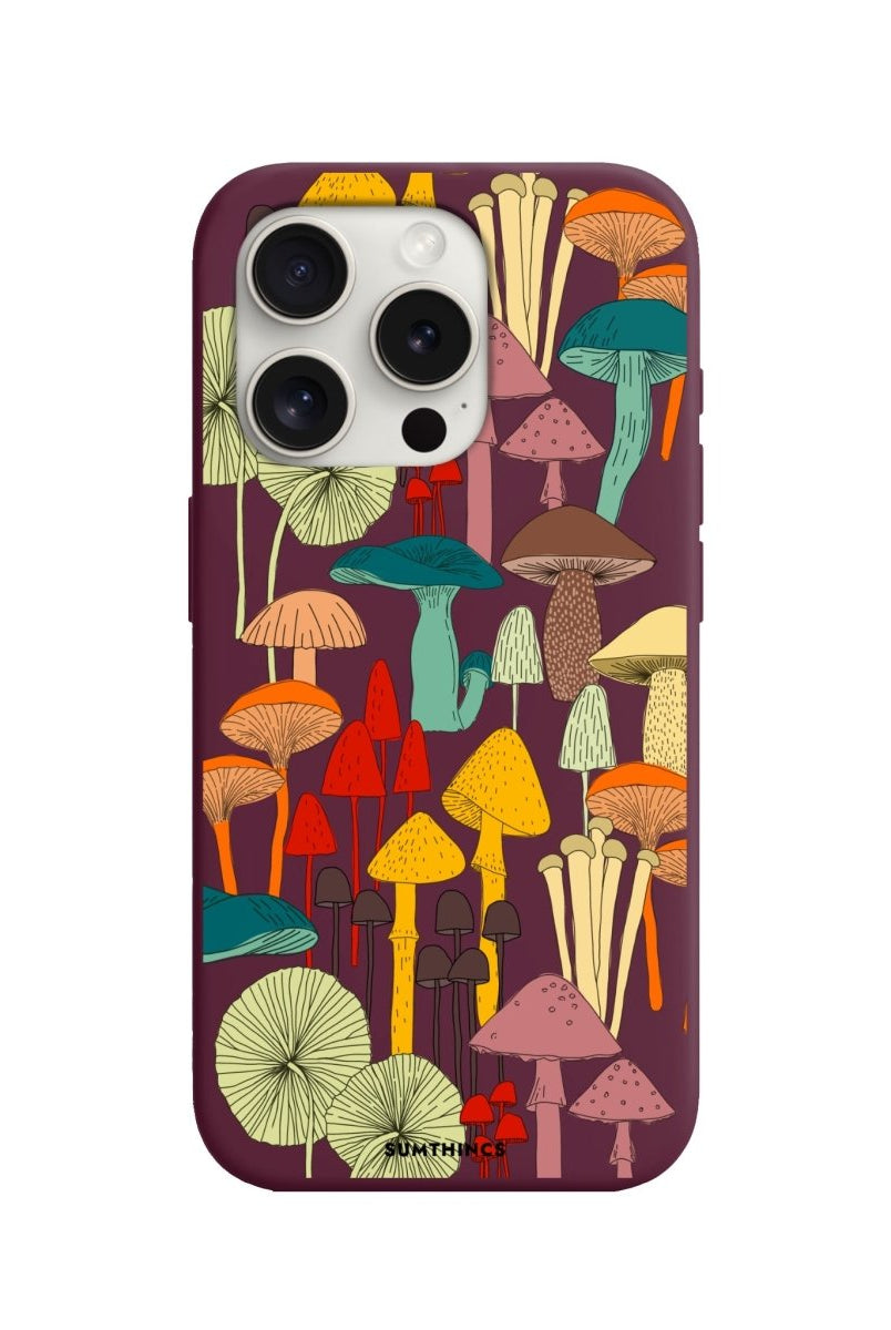 iPhone 11 Mushrooms Premium Telefon Kılıfı Bordo - SUMTHINCS