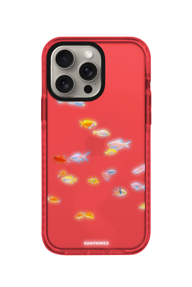 iPhone 11 Neon Fish Procase Şeffaf Telefon Kılıfı Kırmızı - SUMTHINCS