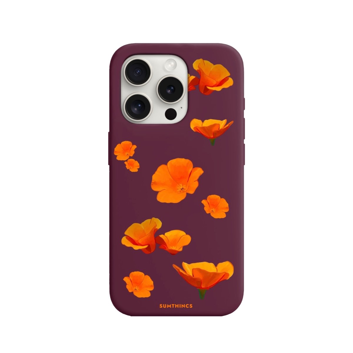 iPhone 11 Poppies Premium Telefon Kılıfı Bordo - SUMTHINCS