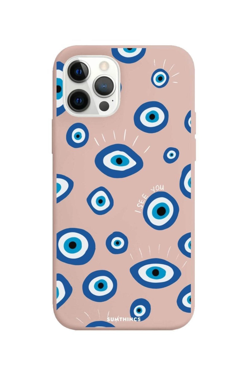 iPhone 11 Pro I See You Premium Telefon Kılıfı Bej - SUMTHINCS