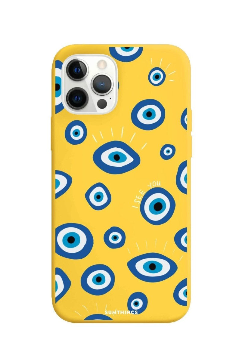 iPhone 11 Pro I See You Premium Telefon Kılıfı Sarı - SUMTHINCS
