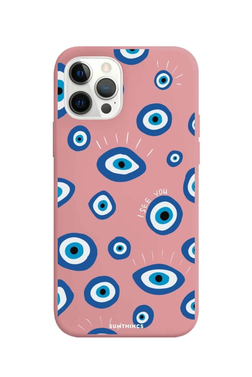 iPhone 11 Pro I See You Premium Telefon Kılıfı Pembe - SUMTHINCS