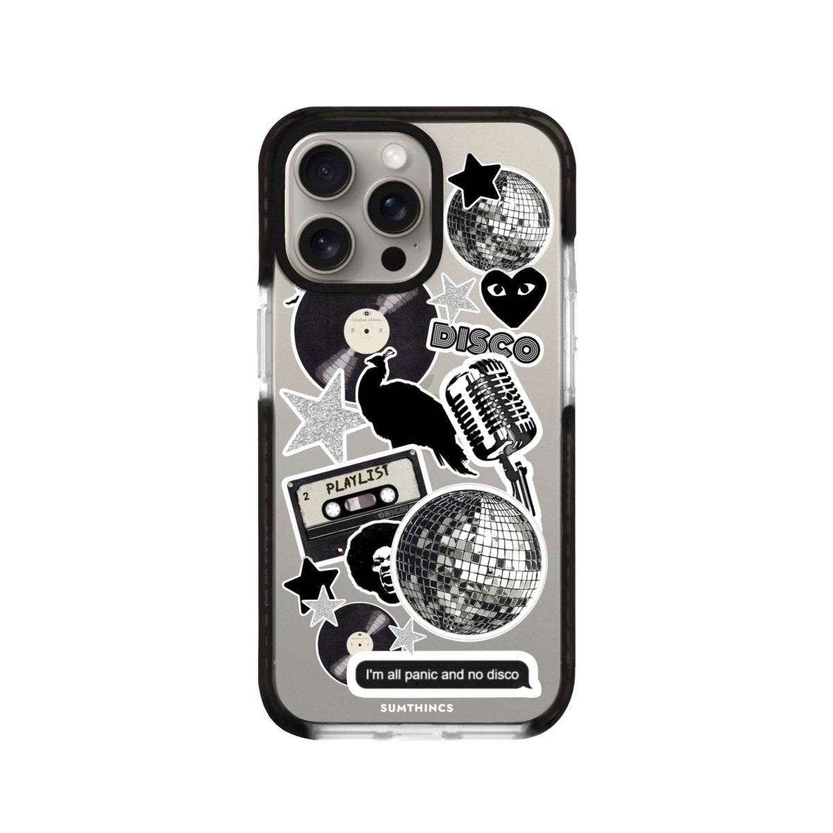iPhone 11 Pro Max Disco Stickers Procase Şeffaf Telefon Kılıfı Siyah Şeffaf - SUMTHINCS