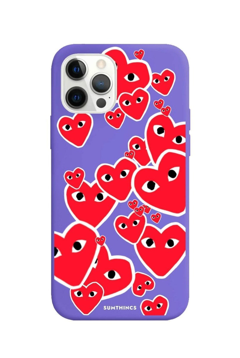 iPhone 11 Pro Max Hearts Premium Telefon Kılıfı Lila - SUMTHINCS