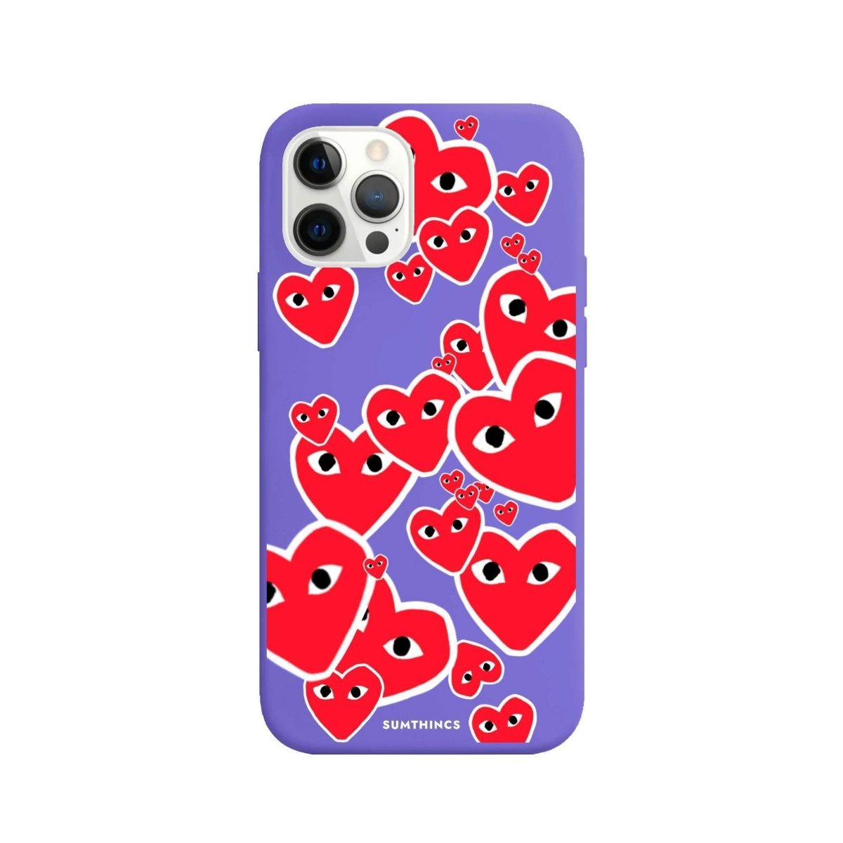 iPhone 11 Pro Max Hearts Premium Telefon Kılıfı Lila - SUMTHINCS