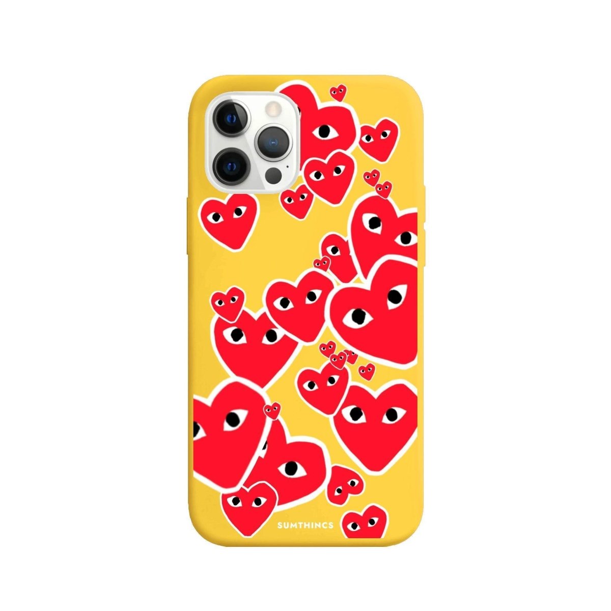 iPhone 11 Pro Max Hearts Premium Telefon Kılıfı Sarı - SUMTHINCS