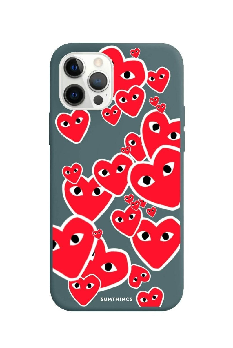 iPhone 11 Pro Max Hearts Premium Telefon Kılıfı Kaktüs Yeşili - SUMTHINCS