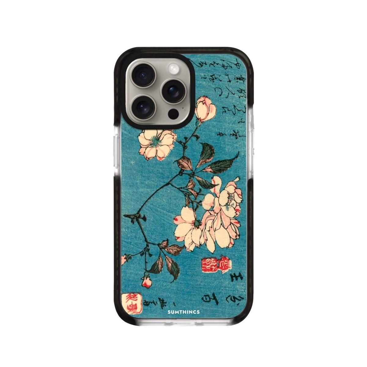 iPhone 11 Pro Max Vintage Sakura Procase Şeffaf Telefon Kılıfı Siyah Şeffaf - SUMTHINCS