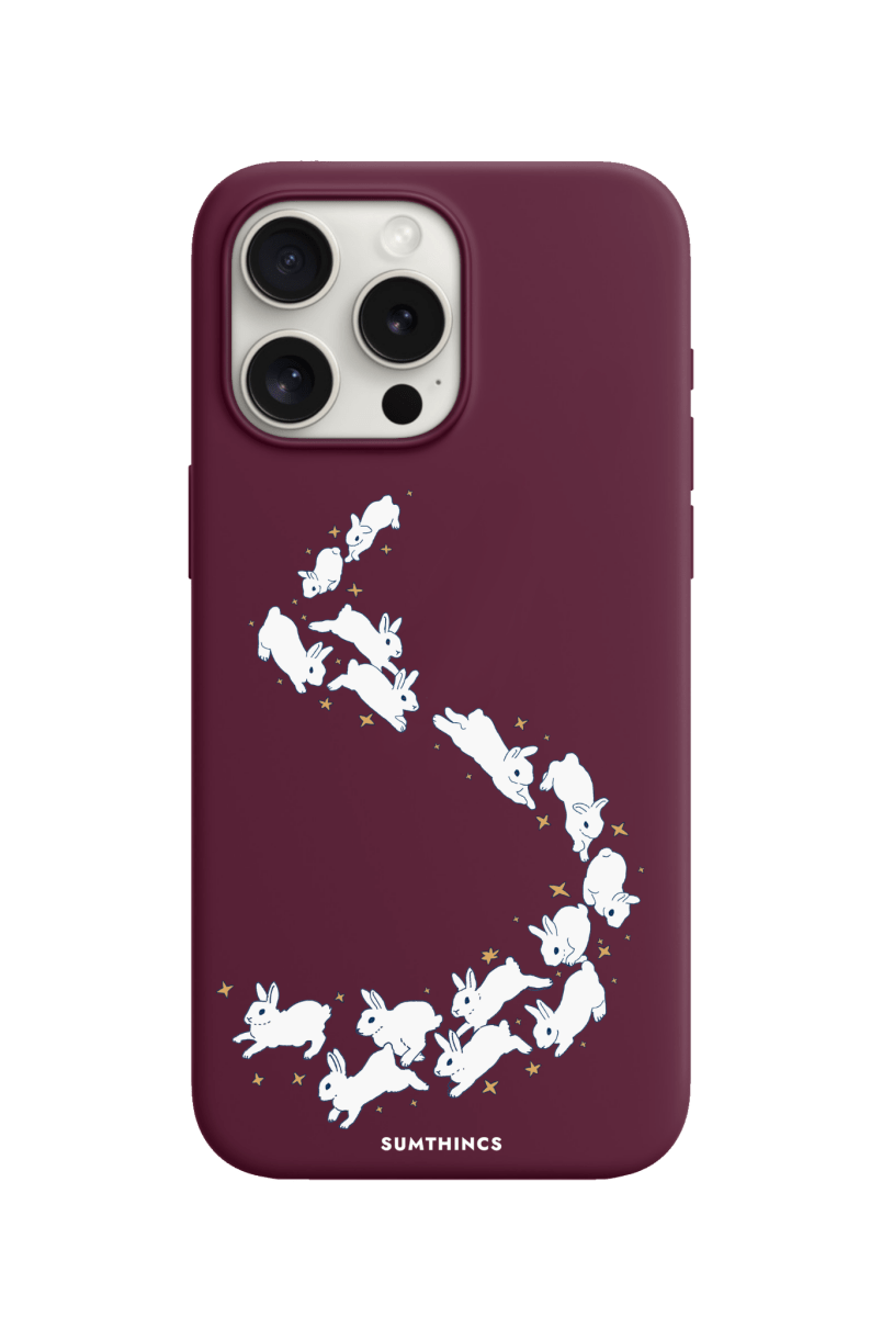 iPhone 11 Starry Bunnies Premium Telefon Kılıfı Bordo - SUMTHINCS