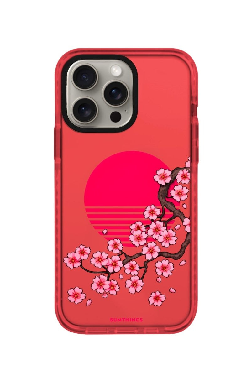 iPhone 12 Cherry Blossom Dawn Procase Şeffaf Telefon Kılıfı Kırmızı - SUMTHINCS