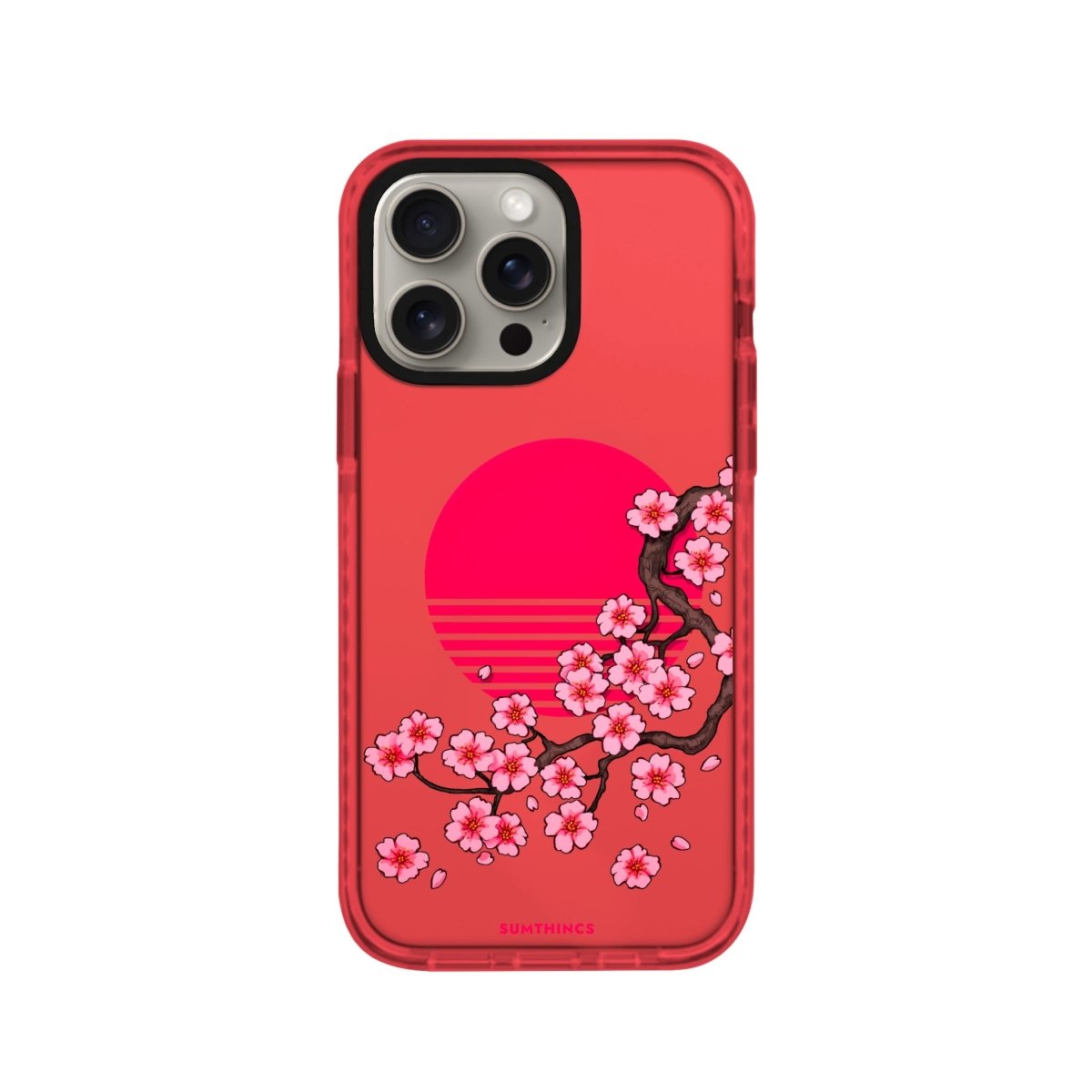 iPhone 12 Cherry Blossom Dawn Procase Şeffaf Telefon Kılıfı Kırmızı - SUMTHINCS